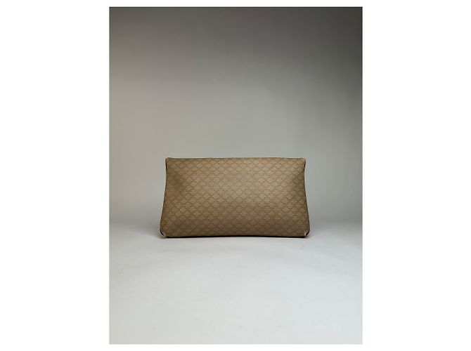 Céline Vintage Celine Macadam Canvas Flap Clutch Late 1980s Beige Brown - view 15