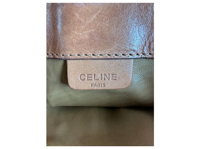 Céline Vintage Celine Macadam Canvas Flap Clutch Late 1980s Beige Brown - view 5