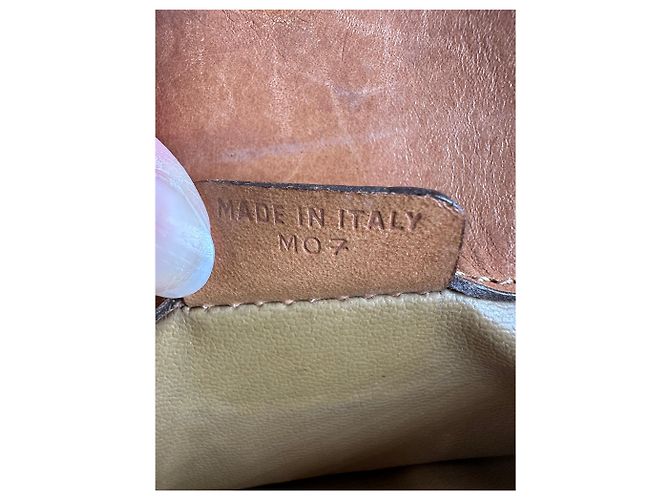Céline Vintage Celine Macadam Canvas Flap Clutch Late 1980s Beige Brown - view 6