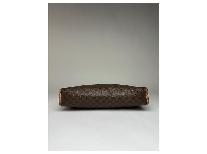 Edge Céline Vintage Celine Macadam Canvas Bifold Wallet Late 1980s Brown - view 10