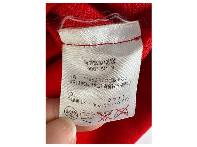 Vintage Yves Saint Laurent Strickkleid Zebra Ende der 1990er Jahre rot weiß M - Ansicht 6