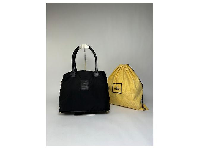 Vintage Fendi Structured Nylon Top-Handle Bag Late 1990s Black - view 13