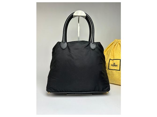 Vintage Fendi Structured Nylon Top-Handle Bag Late 1990s Black - view 14