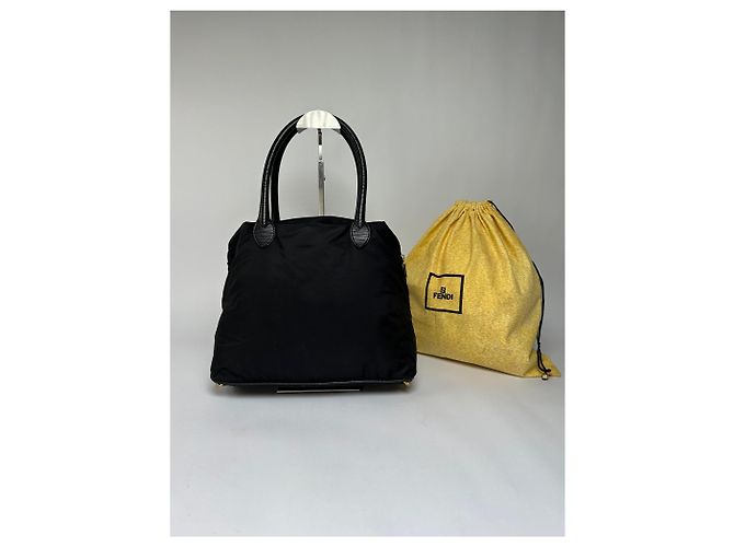 Vintage Fendi Structured Nylon Top-Handle Bag Late 1990s Black - view 2