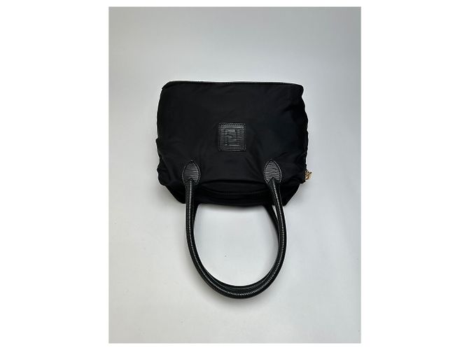 Vintage Fendi Structured Nylon Top-Handle Bag Late 1990s Black - view 7