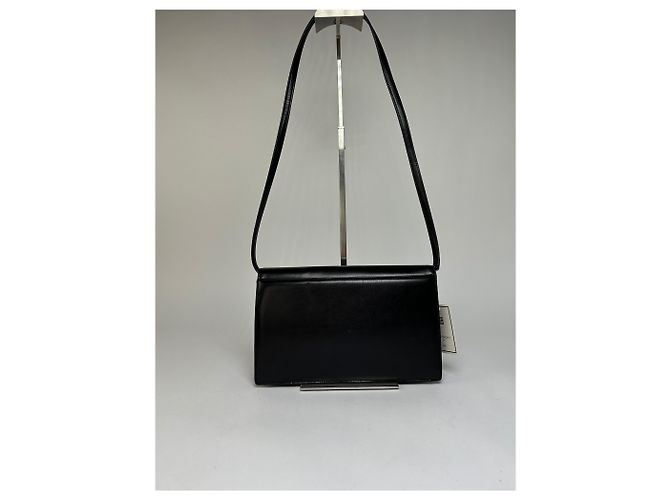 Vintage Givenchy 4G Logo Leder-Crossbody-Bag mit Klappe Ende der 1980er Jahre Schwarz - Ansicht 2