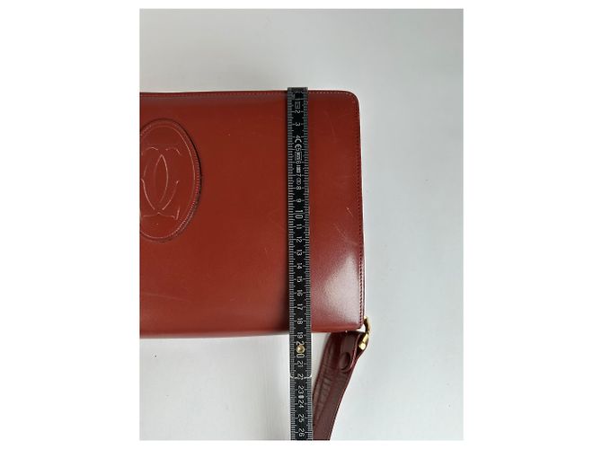 Borsa a tracolla con patta Vintage Cartier Must de Cartier c. fine anni '80 Burgundy Bordò - vista 11
