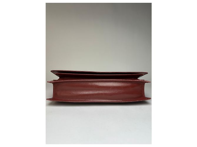 Borsa a tracolla con patta Vintage Cartier Must de Cartier c. fine anni '80 Burgundy Bordò - vista 12