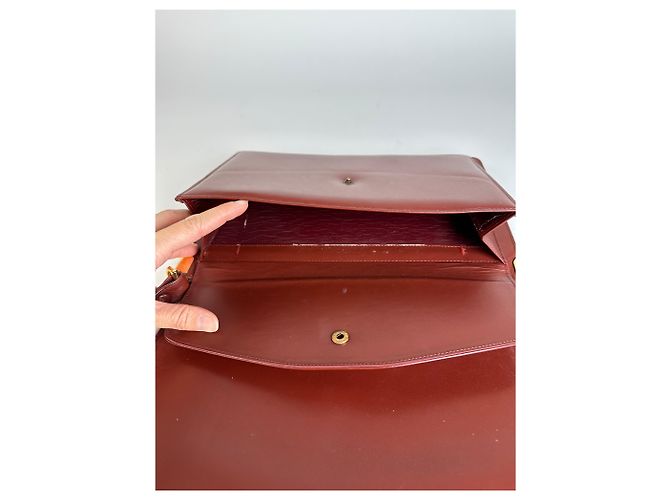 Borsa a tracolla con patta Vintage Cartier Must de Cartier c. fine anni '80 Burgundy Bordò - vista 3