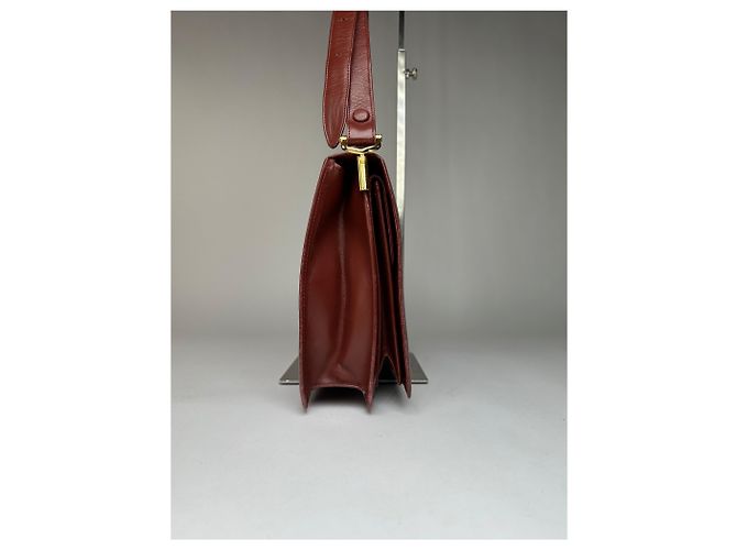 Borsa a tracolla con patta Vintage Cartier Must de Cartier c. fine anni '80 Burgundy Bordò - vista 4