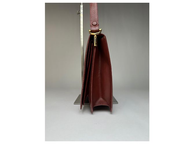 Borsa a tracolla con patta Vintage Cartier Must de Cartier c. fine anni '80 Burgundy Bordò - vista 6