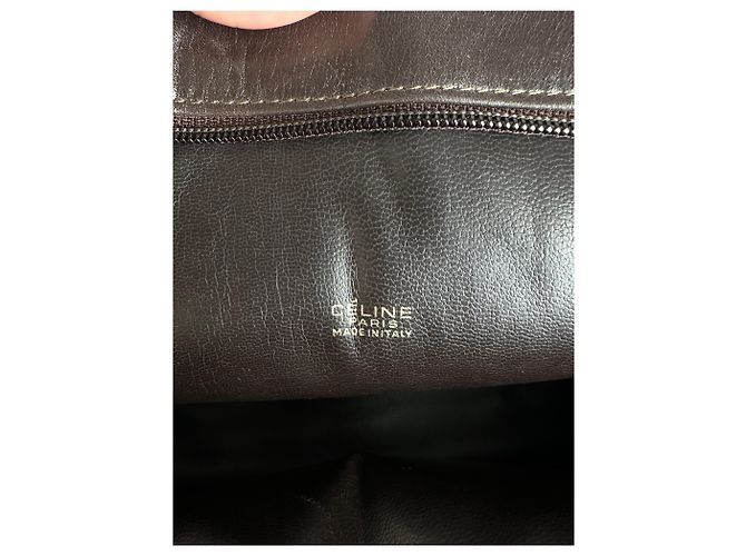 Céline Vintage Celine flache Clutch aus glattem Leder c. 1980s Dunkelbraun - Ansicht 5