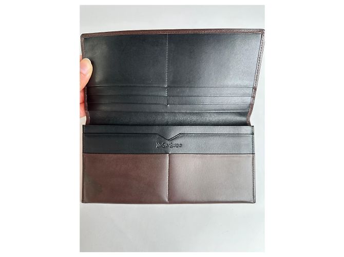 Vintage Yves Saint Laurent Bifold Leather Wallet Late 1990s Dark Brown - view 3