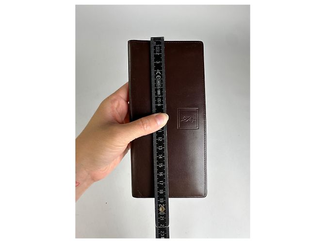 Vintage Yves Saint Laurent Bifold Leather Wallet Late 1990s Dark Brown - view 6