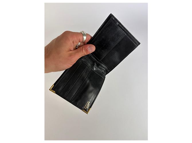 Vintage Givenchy 4G Logo Bifold Wallet c. Late 1970s Black Gold - view 4