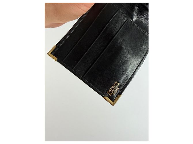 Vintage Givenchy 4G Logo Bifold Wallet c. Late 1970s Black Gold - view 5