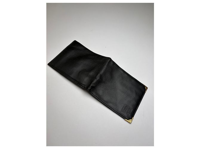 Vintage Givenchy 4G Logo Bifold Wallet c. Late 1970s Black Gold - view 7