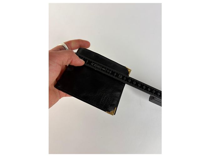 Vintage Givenchy 4G Logo Bifold Wallet c. Late 1970s Black Gold - view 8