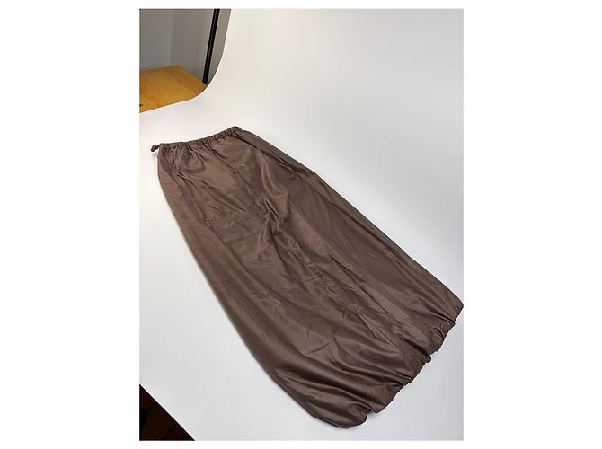 Vintage Issey Miyake Maxirock Braun M - Ansicht 11