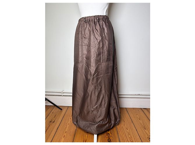 Vintage Issey Miyake Maxirock Braun M - Ansicht 13