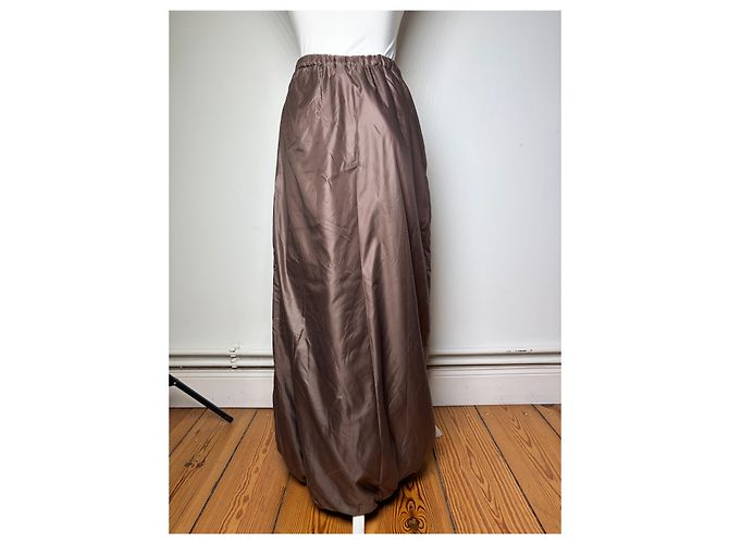 Vintage Issey Miyake Maxirock Braun M - Ansicht 15