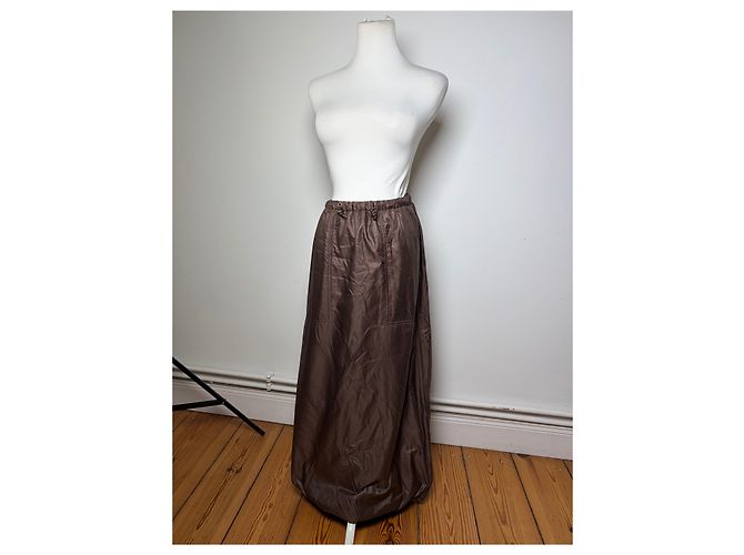 Vintage Issey Miyake Maxirock Braun M - Ansicht 9