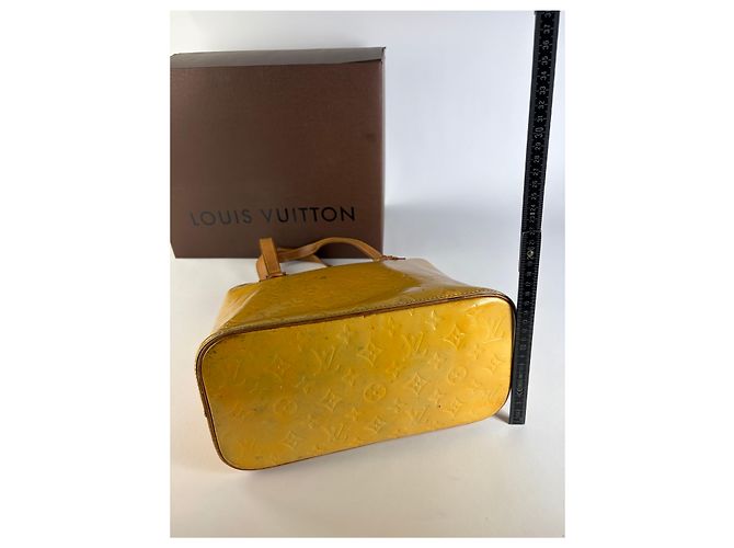 Vintage Louis Vuitton Monogram Vernis Patent Tote Ende der 1990er Yellow Gelb - Ansicht 10