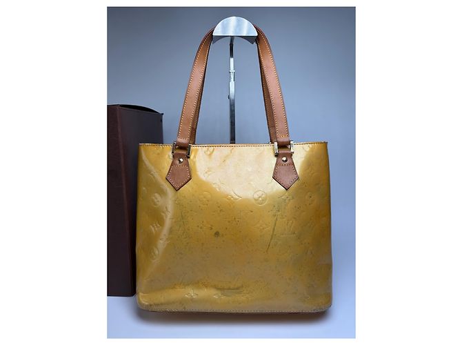 Vintage Louis Vuitton Monogram Vernis Patent Tote Ende der 1990er Yellow Gelb - Ansicht 11