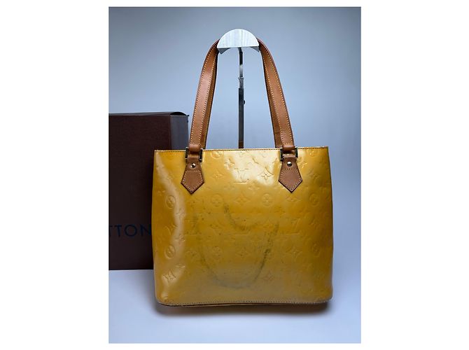 Vintage Louis Vuitton Monogram Vernis Patent Tote Ende der 1990er Yellow Gelb - Ansicht 12