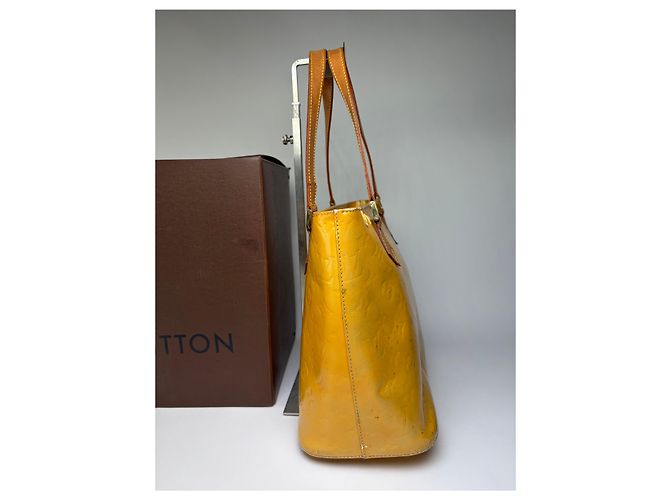 Vintage Louis Vuitton Monogram Vernis Patent Tote Ende der 1990er Yellow Gelb - Ansicht 5