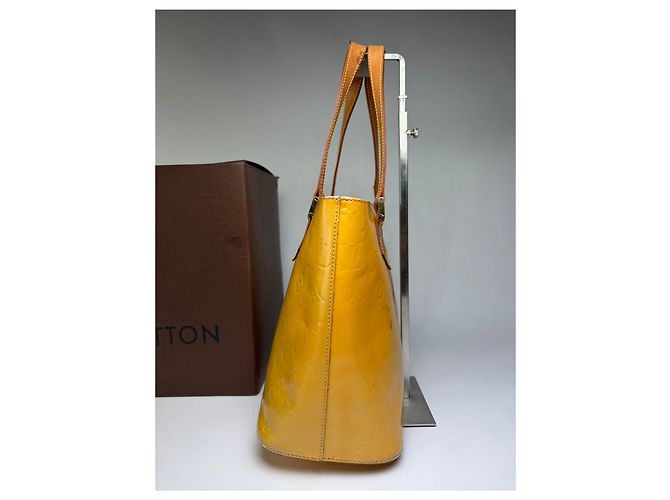 Vintage Louis Vuitton Monogram Vernis Patent Tote Ende der 1990er Yellow Gelb - Ansicht 7