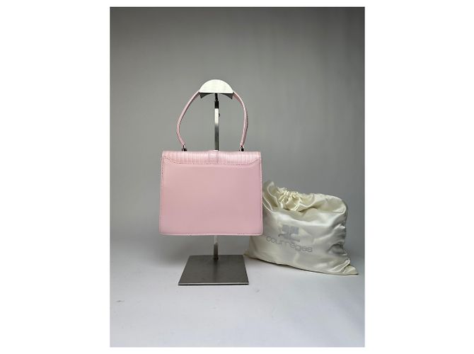 Vintage Courreges Schultertasche mit Klappe aus hellrosa Leder ca. Anfang der 2000er Jahre Pink - Ansicht 2