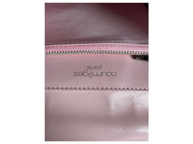 Vintage Courreges Schultertasche mit Klappe aus hellrosa Leder ca. Anfang der 2000er Jahre Pink - Ansicht 5