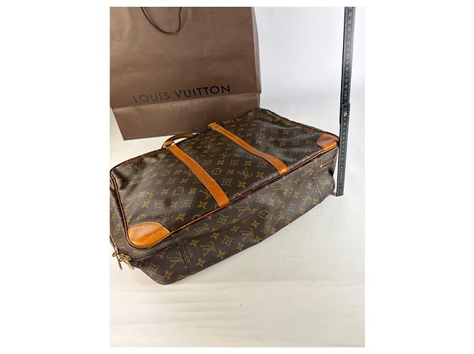 Vintage Louis Vuitton Monogram Canvas Weekender Bag c. 1987 Brown - view 12