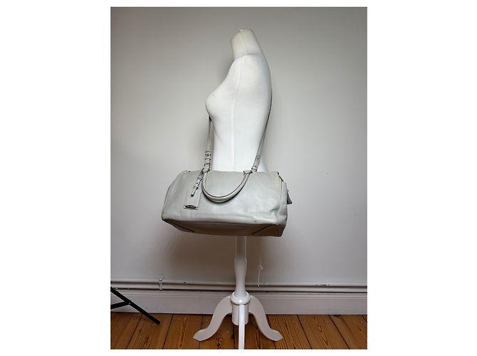 Autre Marque Vintage Jil Structured Pebbled Leather Top-Handle Bag c. 2010 Light Grey - view 4