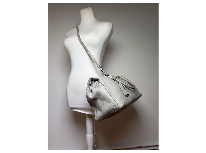 Autre Marque Vintage Jil Structured Pebbled Leather Top-Handle Bag c. 2010 Light Grey - view 6