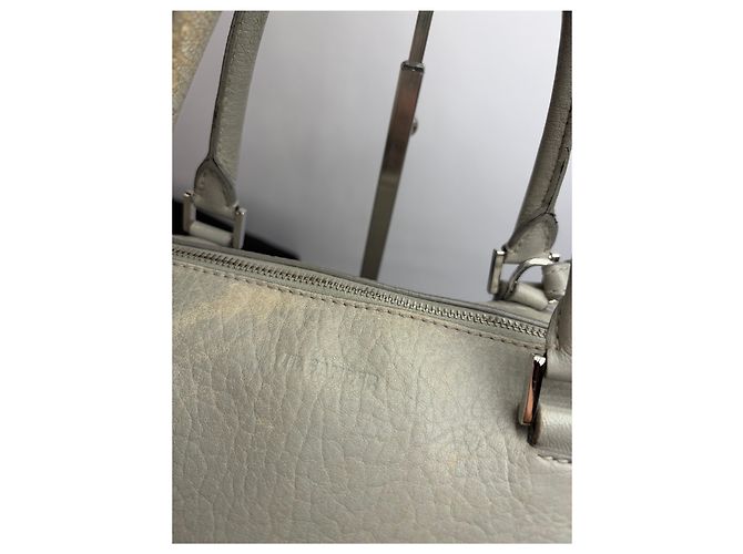 Autre Marque Vintage Jil Structured Pebbled Leather Top-Handle Bag c. 2010 Light Grey - view 8