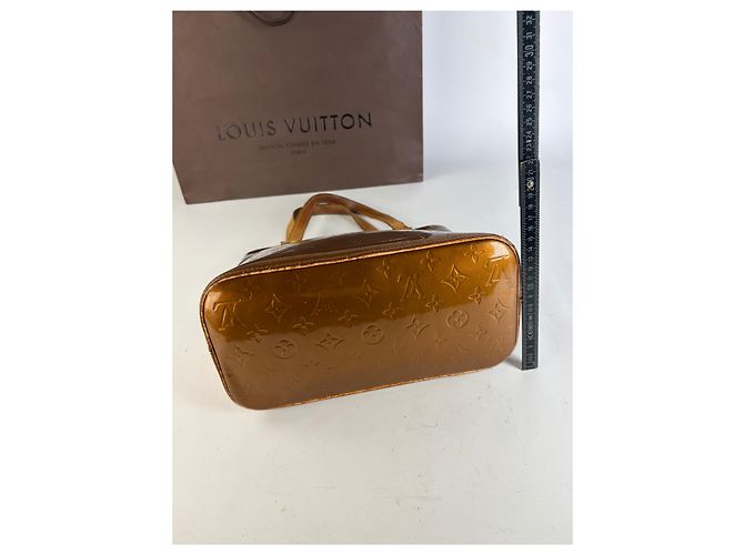Tote Vintage Louis Vuitton Monogram Vernis in pelle verniciata fine anni 1990 Marrone Scuro - vista 11
