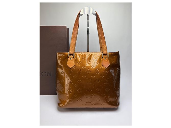 Tote Vintage Louis Vuitton Monogram Vernis in pelle verniciata fine anni 1990 Marrone Scuro - vista 7