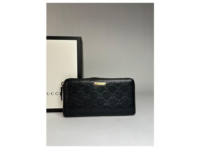 Vintage Gucci GG Guccissima Leder Bifold Wallet Ende 2000er Schwarz - Ansicht 10
