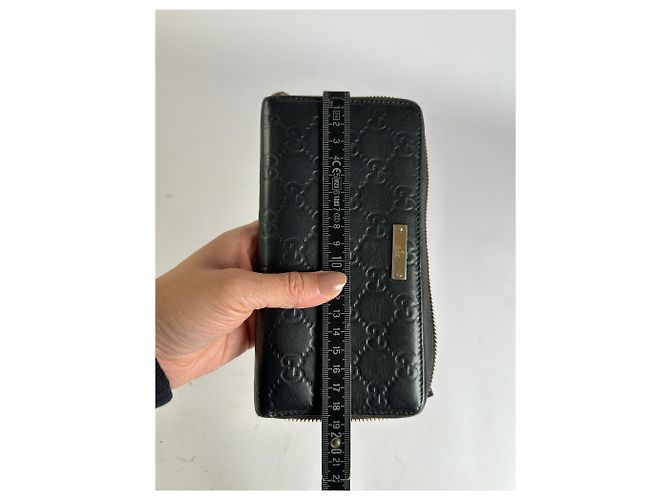 Vintage Gucci GG Guccissima Leder Bifold Wallet Ende 2000er Schwarz - Ansicht 8