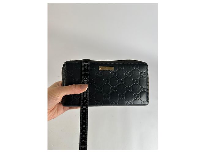 Vintage Gucci GG Guccissima Leder Bifold Wallet Ende 2000er Schwarz - Ansicht 9