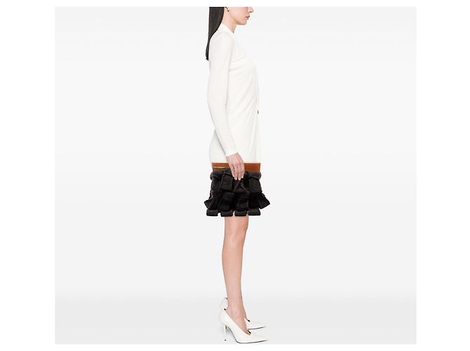 Clutch The Snap Bottega Veneta in maglia Intrecciato chunky a volant marrone - vista 6