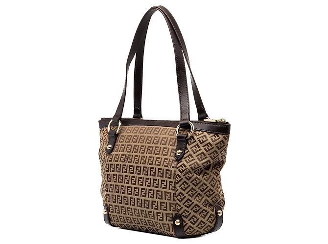 Tote bag Fendi Zucchino Canvas marrone - vista 2