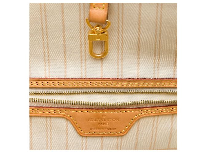Borsa Tote Louis Vuitton Damier Azur Neverfull MM bianca Bianco - vista 5