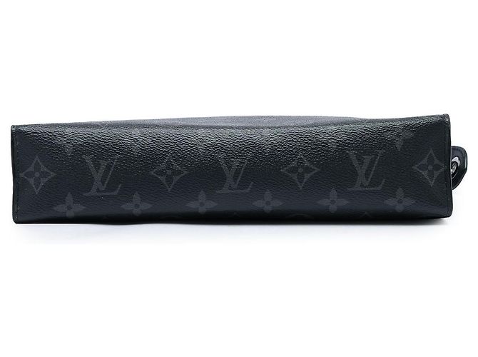 Borsa a Clutch Louis Vuitton Monogram Eclipse Pochette Voyage MM Nera Nero - vista 3