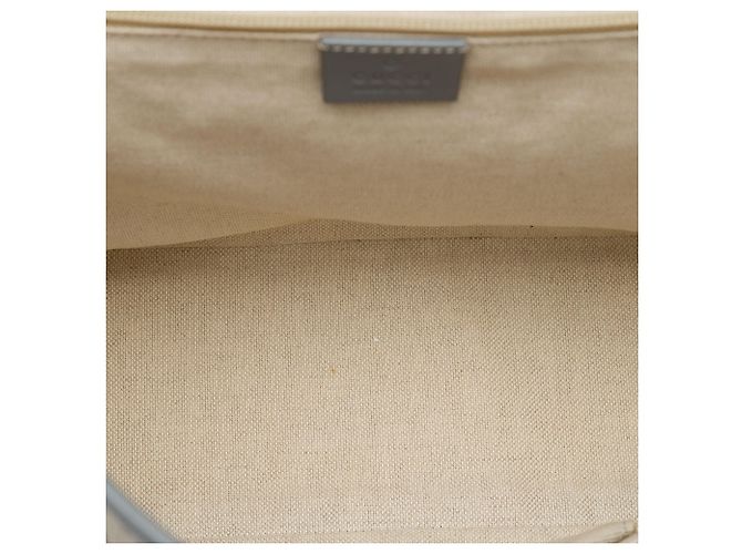 Borsa a tracolla con patta Gucci GG Supreme e vitello beige - vista 4