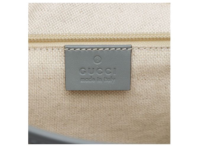 Borsa a tracolla con patta Gucci GG Supreme e vitello beige - vista 5