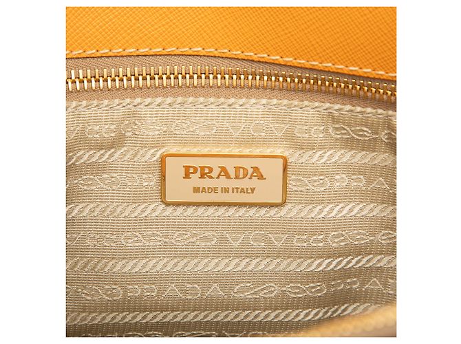 Borsa Prada Mini Saffiano Lux Galleria Double Zip Gialla Giallo - vista 5