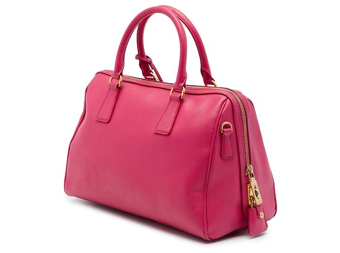 Bolsa Bowler Conversível Prada Saffiano Lux Rosa - vista 2